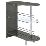 Adolfo Rectangular 2-tier Home Bar Table Grey High Gloss - 101073