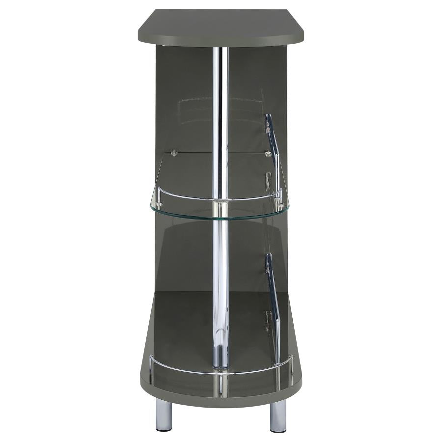 Adolfo Rectangular 2-tier Home Bar Table Grey High Gloss - 101073