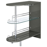 Adolfo Rectangular 2-tier Home Bar Table Grey High Gloss - 101073