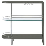 Adolfo Rectangular 2-tier Home Bar Table Grey High Gloss - 101073