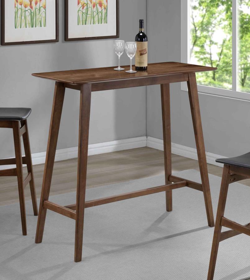 Finnick Rectangular 47-inch Pub Height Bar Table Walnut - 101436
