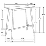 Finnick Rectangular 47-inch Pub Height Bar Table Walnut - 101436