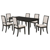Louise 7-piece Rectangular Extension Leaf Dining Set Black - 101561-S7