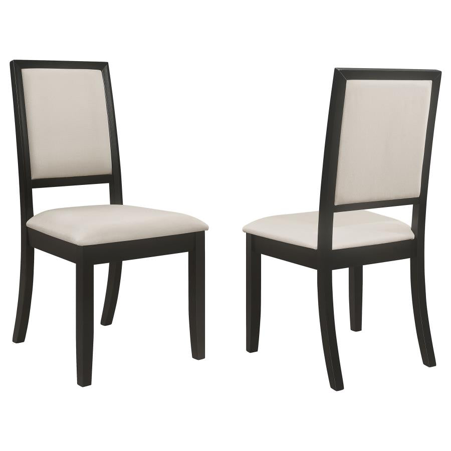 Louise Upholstered Wood Dining Side Chair Black (Set of 2) - 101562