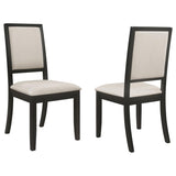 Louise Upholstered Wood Dining Side Chair Black (Set of 2) - 101562