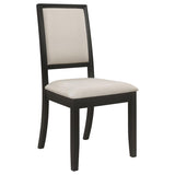 Louise Upholstered Wood Dining Side Chair Black (Set of 2) - 101562