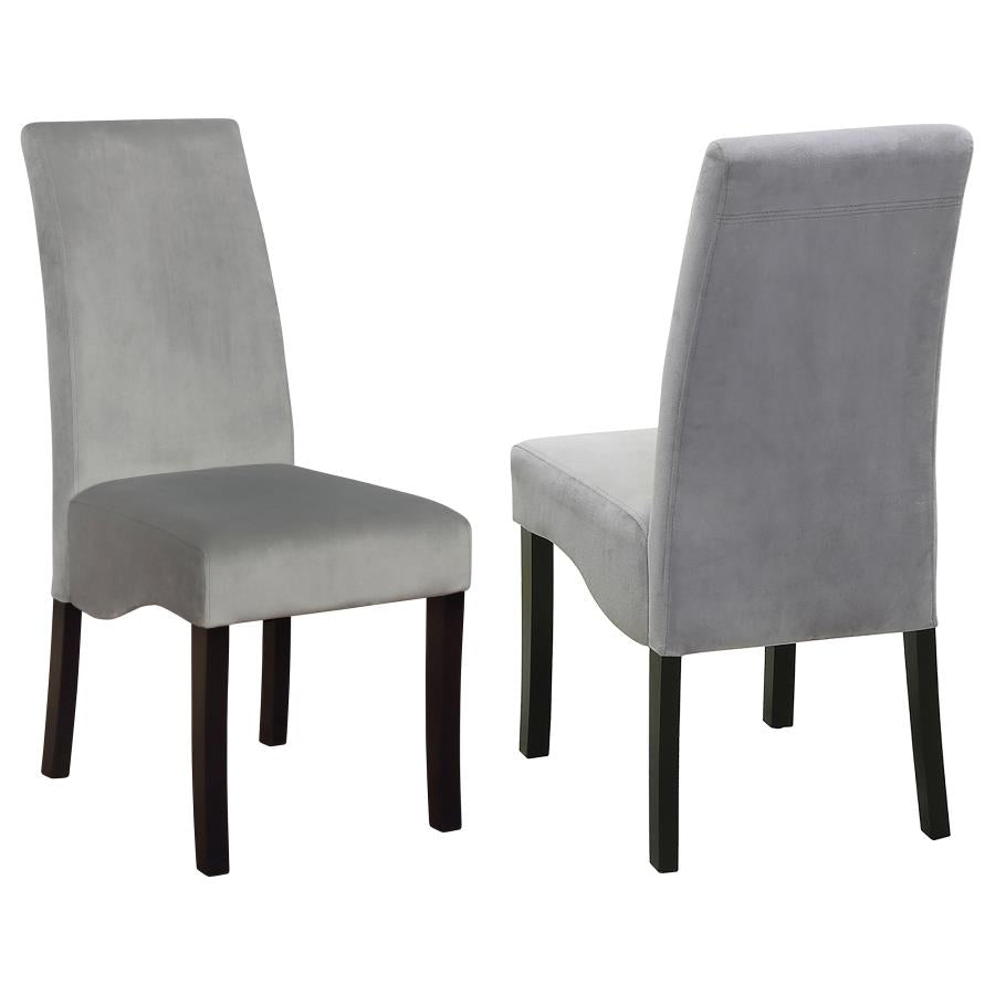 Stanton Velvet Upholstered Dining Side Chair Grey (Set of 2) - 102062
