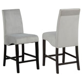 Stanton Velvet Upholstered Counter Chair Grey (Set of 2) - 102069GRY