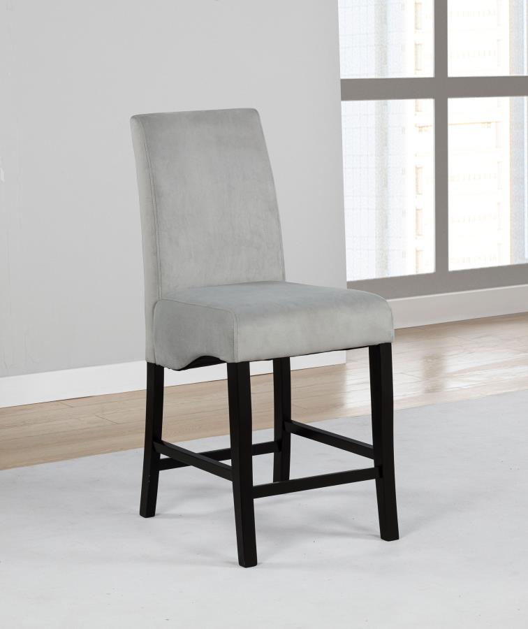 Stanton Velvet Upholstered Counter Chair Grey (Set of 2) - 102069GRY