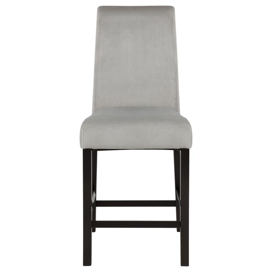 Stanton Velvet Upholstered Counter Chair Grey (Set of 2) - 102069GRY