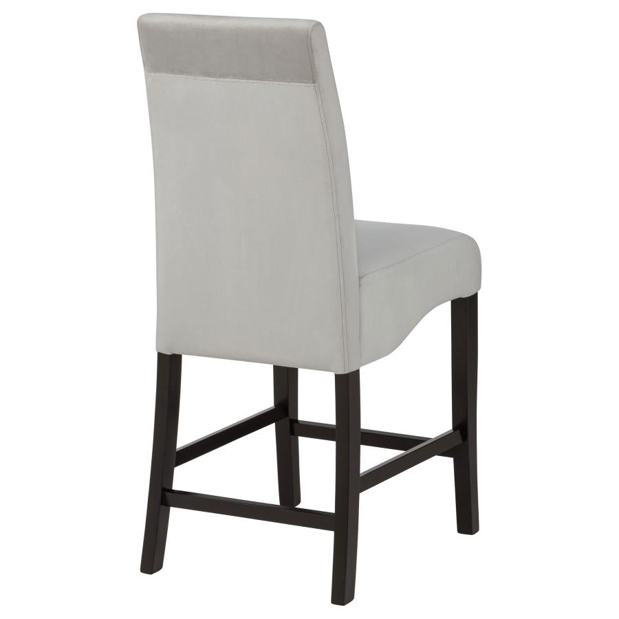 Stanton Velvet Upholstered Counter Chair Grey (Set of 2) - 102069GRY