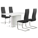 Anges 5-piece Dining Table Set White High Gloss and Black - 102310-S5K