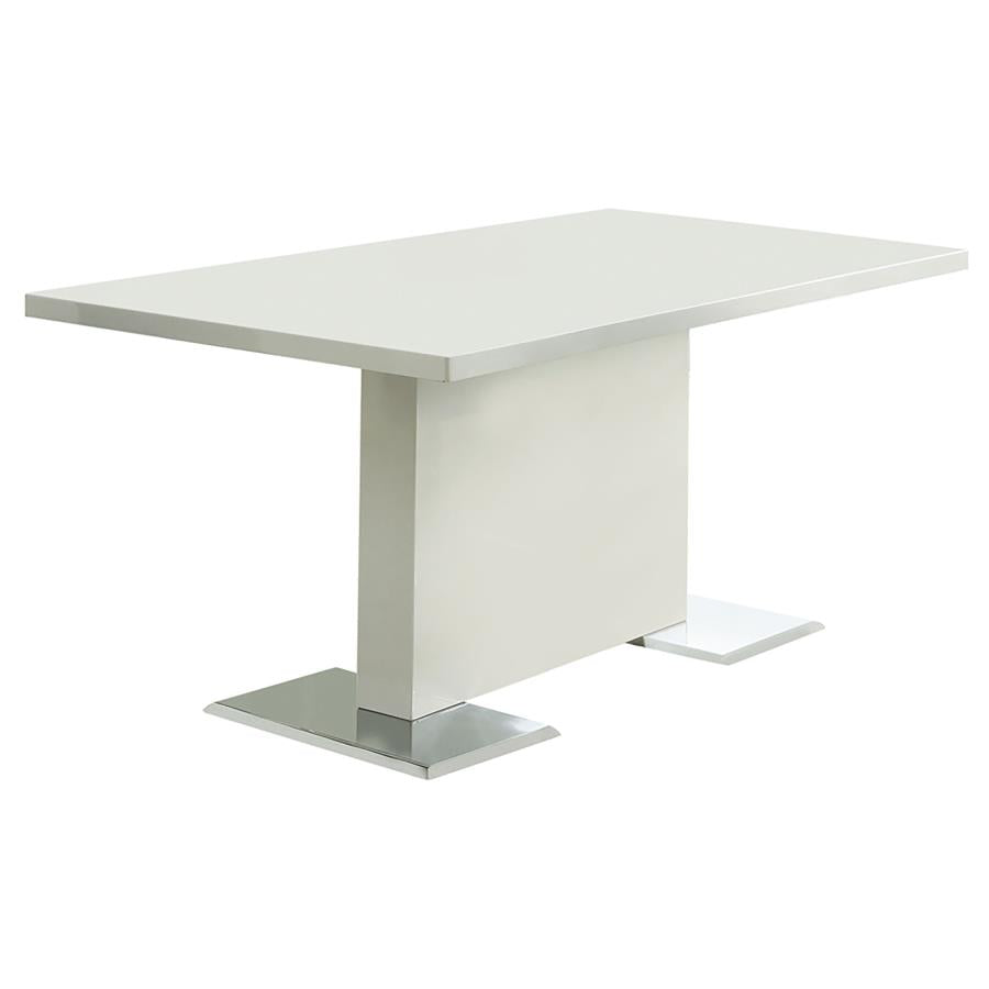 Anges 5-piece Dining Table Set White High Gloss and White - 102310-S5W