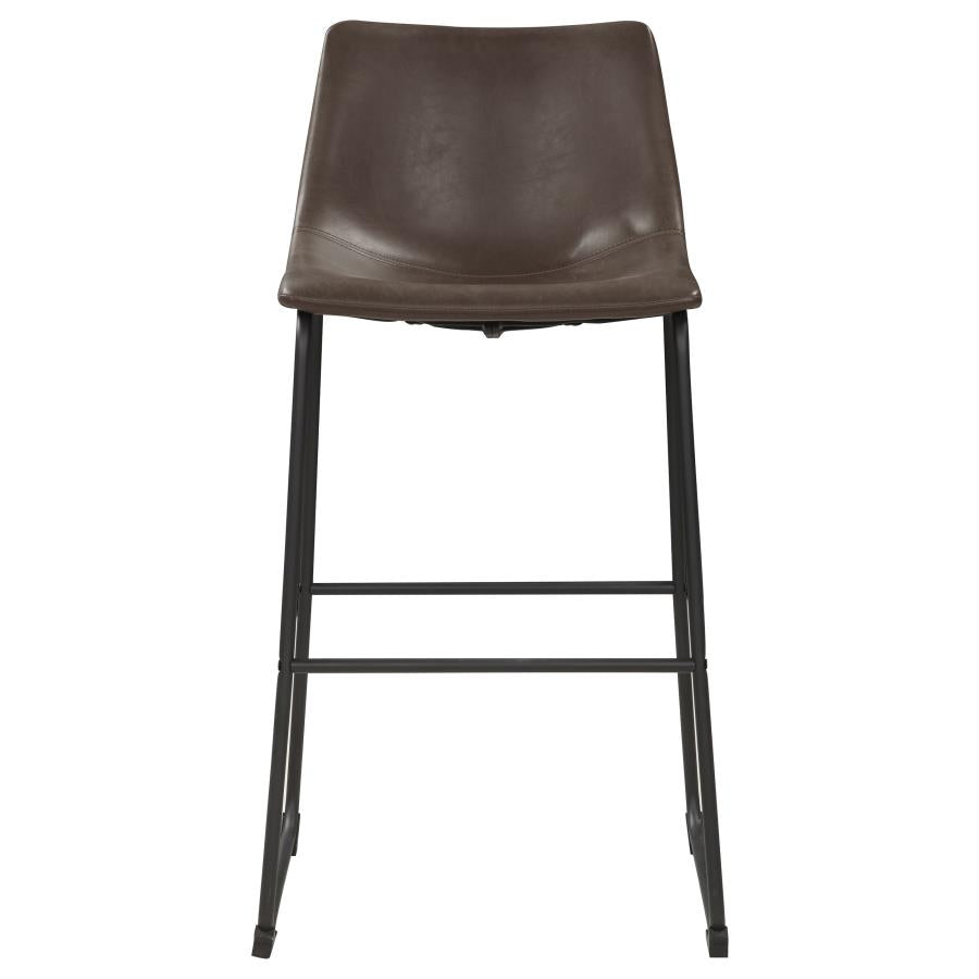 Michelle Upholstered Bar Chair Brown (Set of 2) - 102536