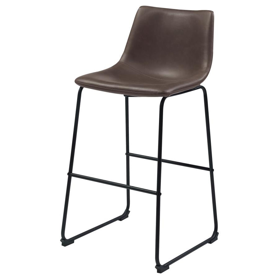 Michelle Upholstered Bar Chair Brown (Set of 2) - 102536