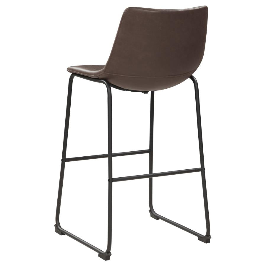 Michelle Upholstered Bar Chair Brown (Set of 2) - 102536