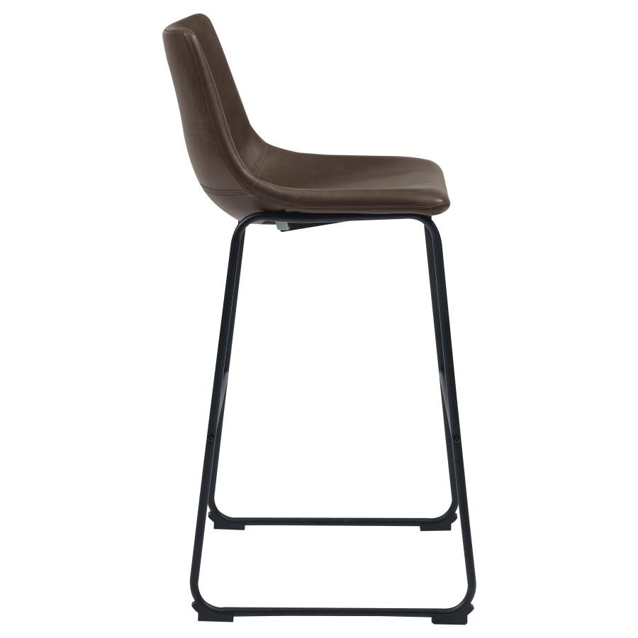 Michelle Upholstered Bar Chair Brown (Set of 2) - 102536
