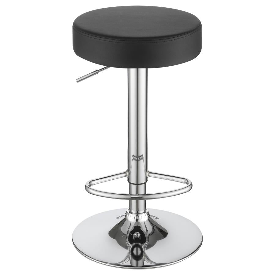 Ramses 29-inch Adjustable Bar Stool Chrome and Black - 102558