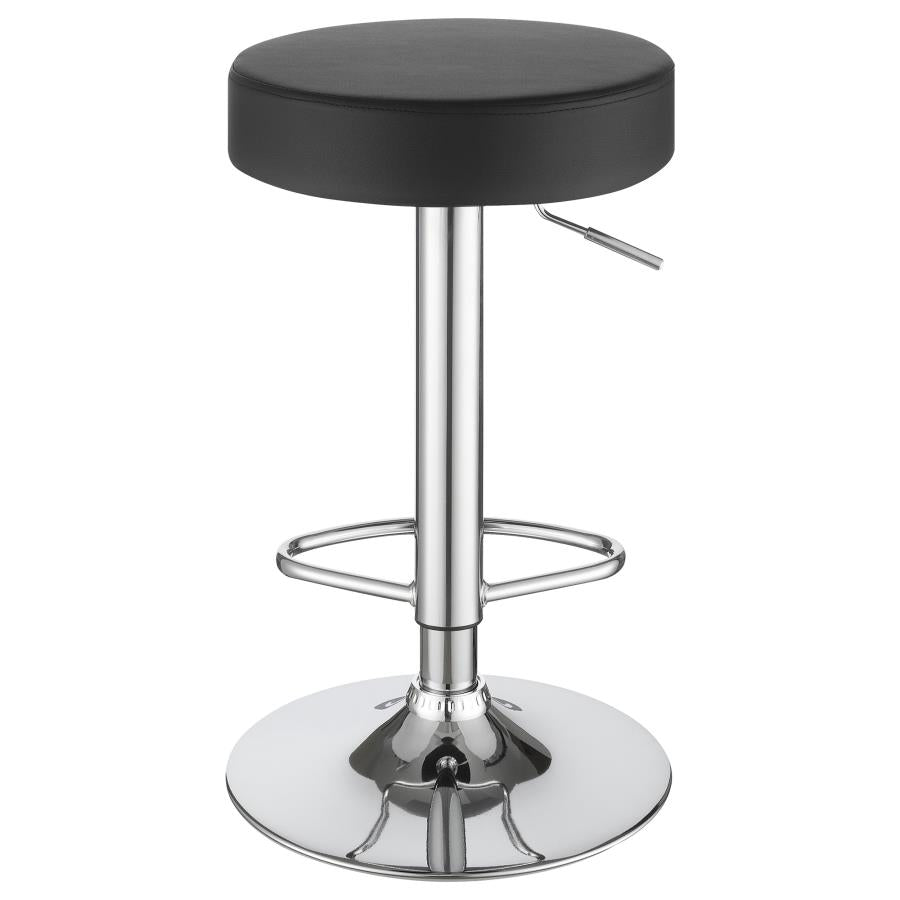 Ramses 29-inch Adjustable Bar Stool Chrome and Black - 102558
