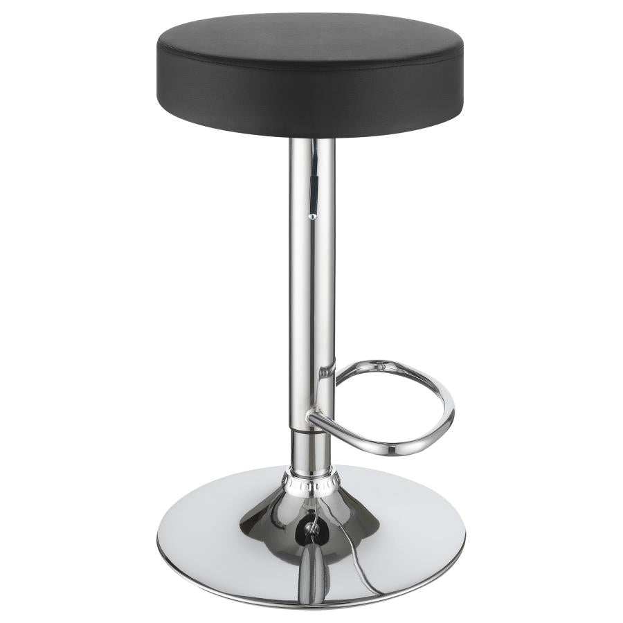 Ramses 29-inch Adjustable Bar Stool Chrome and Black - 102558
