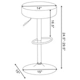 Ramses 29-inch Adjustable Bar Stool Chrome and Black - 102558