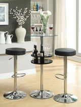 Ramses 29-inch Adjustable Bar Stool Chrome and Black - 102558