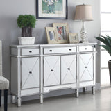 Aconitum 4-door Mirrored Storage Accent Cabinet Silver - 102595