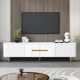 TV Stand For TVs, Media Console With 4 Spacious Cabinets For Living Room