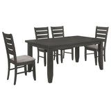 Dalila 5-piece Rectangular Dining Table Set Dark Grey - 102721GRY-S5