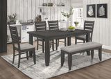 Dalila Rectangular 66-inch Wood Dining Table Dark Grey - 102721GRY