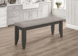 Dalila Fabric Upholstered Wood Dining Bench Dark Grey - 102723GRY
