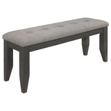 Dalila Fabric Upholstered Wood Dining Bench Dark Grey - 102723GRY