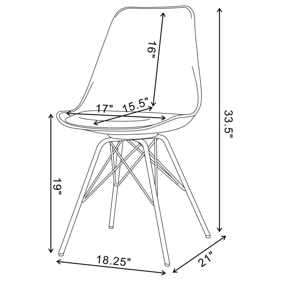 Juniper Polypropylene Dining Side Chair White (Set of 2) - 102792