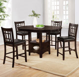 Lavon 5-piece Oval Counter Height Dining Set Espresso - 102888-S5