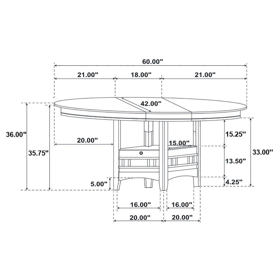 Lavon 5-piece Oval Counter Height Dining Set Espresso - 102888-S5