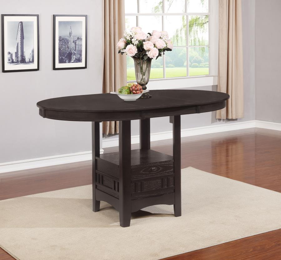 Lavon Oval 60-inch Extension Counter Dining Table Espresso - 102888