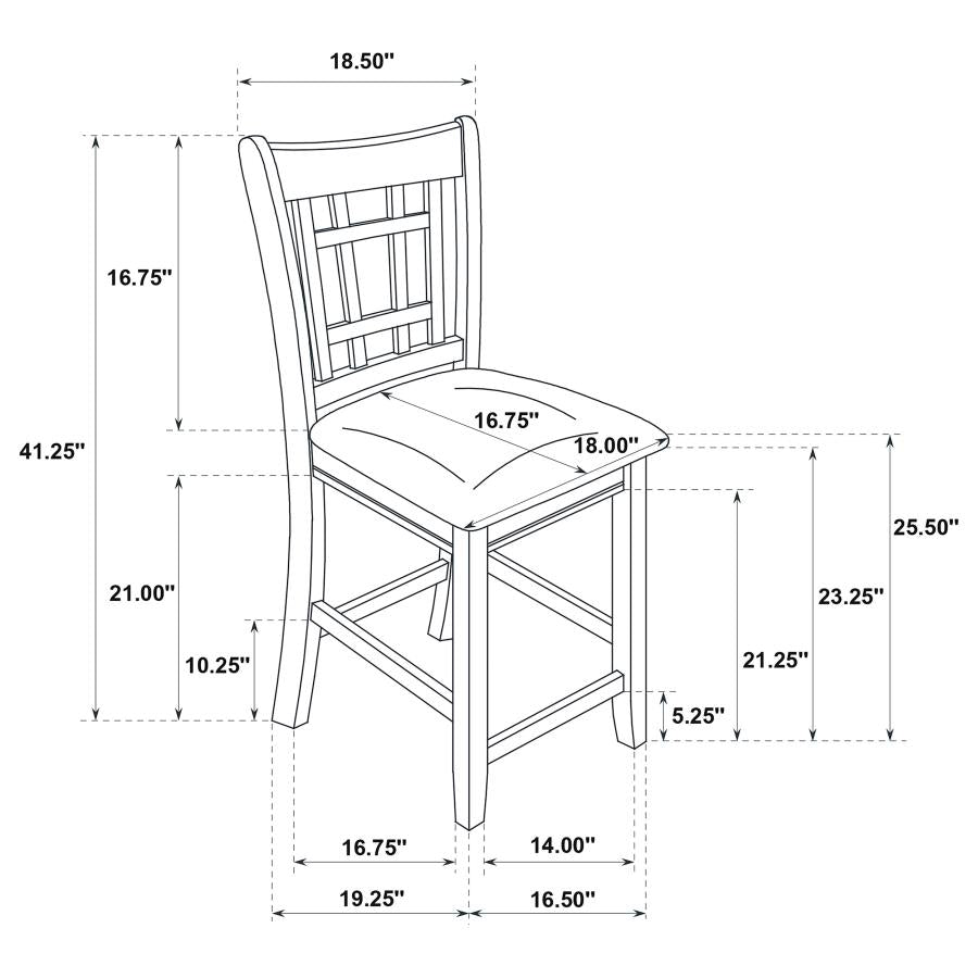 Lavon Wood Counter Chair Black and Espresso (Set of 2) - 102889