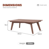 Outdoor Coffee Table, Wide Tabletop For Patio - Brown