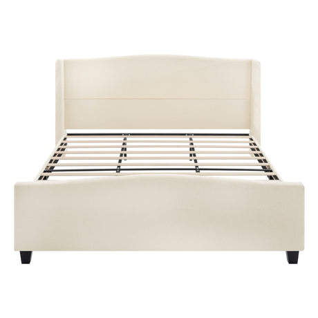 Platform Bed Frame With Tall Headboard And High Footboard