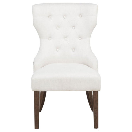 Baney Fabric Upholstered Dining Side Chair Cream and Dark Oak - 104507DOK
