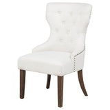 Baney Fabric Upholstered Dining Side Chair Cream and Dark Oak - 104507DOK