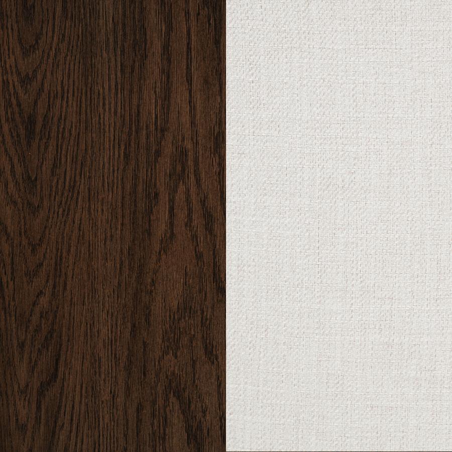 Baney Fabric Upholstered Dining Side Chair Cream and Dark Oak - 104507DOK