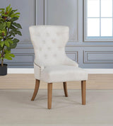 Baney Tufted Upholstered Dining Chair Beige and Rustic Grey - 104507