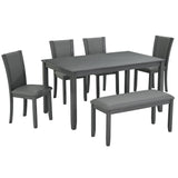Dining Table Set With Upholstered Chairs, Rectangular Dining Table Set