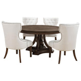 Ridgewell 5-piece Round Pedestal Dining Set Dark Oak - 104600-S5