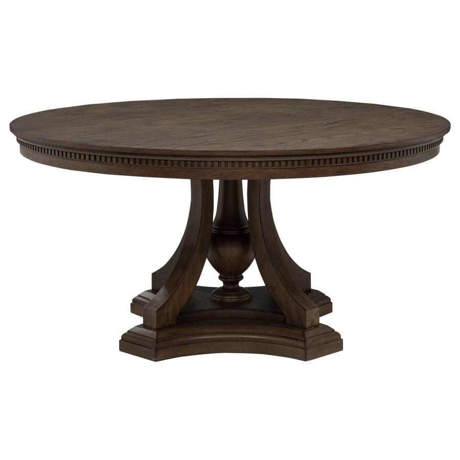Ridgewell 5-piece Round Pedestal Dining Set Dark Oak - 104600-S5