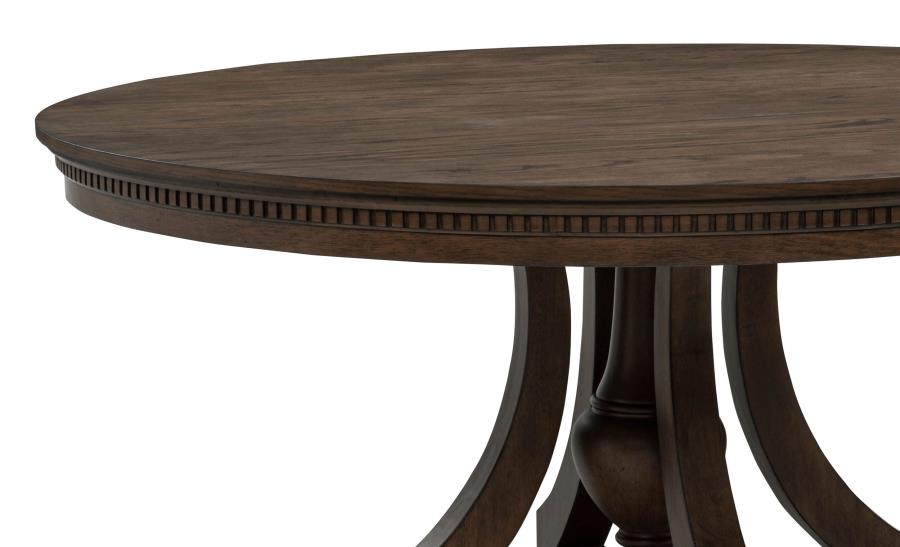 Ridgewell Round Pedestal Dining Table Dark Oak - 104600