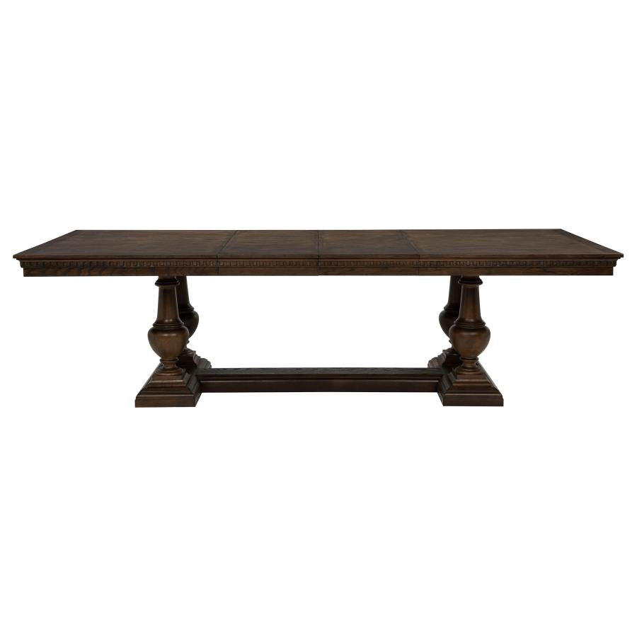 Ridgewell 9-piece Rectangular Trestle Dining Set Dark Oak - 104601-S9