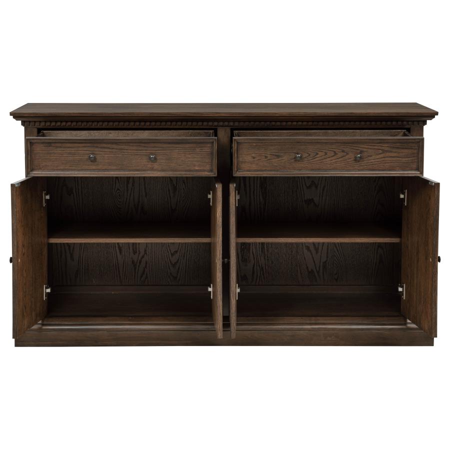 Ridgewell 2-drawer 4-door Dining Server Dark Oak - 104605