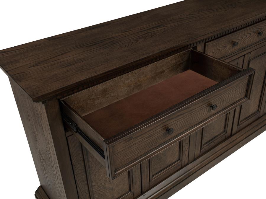 Ridgewell 2-drawer 4-door Dining Server Dark Oak - 104605
